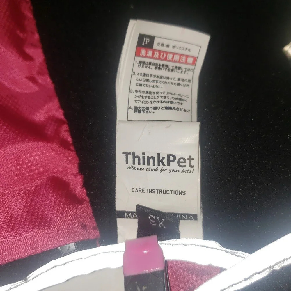 THINK PET Pink Reflective Dog Jacket Size XS